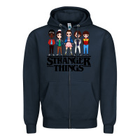Navy stranger kids Zipper Hoodie - artisFamous