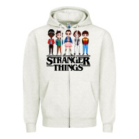 Oatmeal Heather stranger kids Zipper Hoodie - artisFamous
