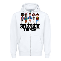 White stranger kids Zipper Hoodie - artisFamous