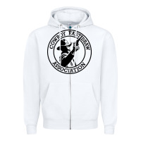 White cowboy fast draw association Zipper Hoodie - artisFamous