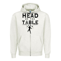 Oatmeal Heather head of the table Zipper Hoodie - artisFamous