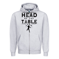 Heather Grey head of the table Zipper Hoodie - artisFamous