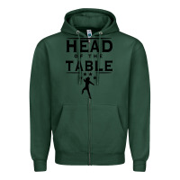 Sports Green head of the table Zipper Hoodie - artisFamous