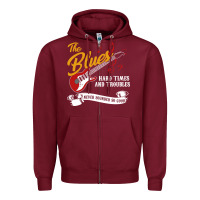 Burgundy the blues music Zipper Hoodie - artisFamous