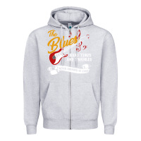 Heather Grey the blues music Zipper Hoodie - artisFamous