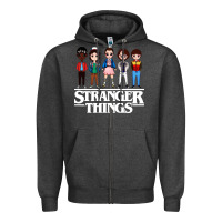 Charcoal Heather stranger kids Zipper Hoodie - artisFamous