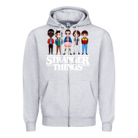 Heather Grey stranger kids Zipper Hoodie - artisFamous