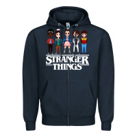 Navy stranger kids Zipper Hoodie - artisFamous