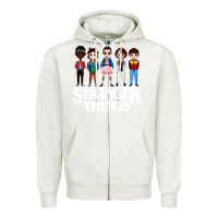 Oatmeal Heather stranger kids Zipper Hoodie - artisFamous