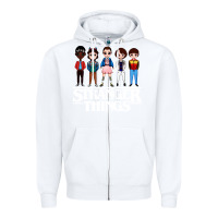 White stranger kids Zipper Hoodie - artisFamous