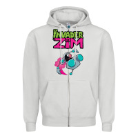 Dove Grey Invader Zim Gir Zipper Hoodie - artisFamous