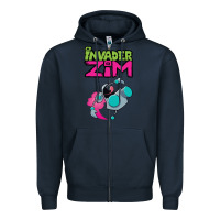Navy Invader Zim Gir Zipper Hoodie - artisFamous
