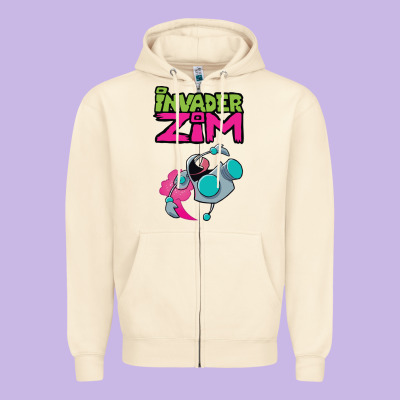 Invader Zim Gir Zipper Hoodie Designed By Artisfamous