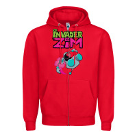 Red Invader Zim Gir Zipper Hoodie - artisFamous