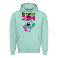 Seafoam Invader Zim Gir Zipper Hoodie - artisFamous