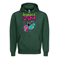 Sports Green Invader Zim Gir Zipper Hoodie - artisFamous
