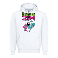 White Invader Zim Gir Zipper Hoodie - artisFamous