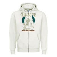 Oatmeal Heather the doors live in concert Zipper Hoodie - artisFamous