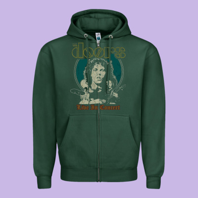The Doors Live In Concert Zipper Hoodie Designed By Artisfamous