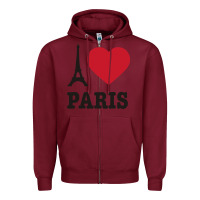 Burgundy i love paris eiffel tower funny Zipper Hoodie - artisFamous