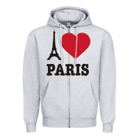 Heather Grey i love paris eiffel tower funny Zipper Hoodie - artisFamous