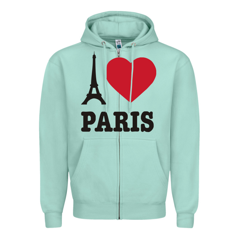 I Love Paris Eiffel Tower Funny Zipper Hoodie by artisFamous | Teevron