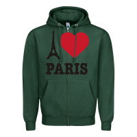 Sports Green i love paris eiffel tower funny Zipper Hoodie - artisFamous