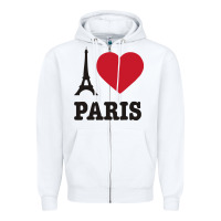 White i love paris eiffel tower funny Zipper Hoodie - artisFamous