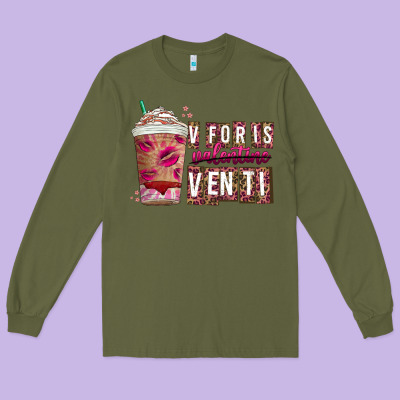 V For Is Valentine Venti Long Sleeve Tee Designed By Cowhidedigitalart