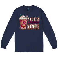Navy V For is Valentine Venti Long Sleeve Tee - CowhideDigitalArt