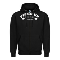 Black fired up garage Zipper Hoodie - artisFamous