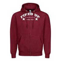 Burgundy fired up garage Zipper Hoodie - artisFamous