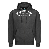 Charcoal Heather fired up garage Zipper Hoodie - artisFamous