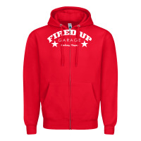 Red fired up garage Zipper Hoodie - artisFamous