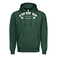 Sports Green fired up garage Zipper Hoodie - artisFamous