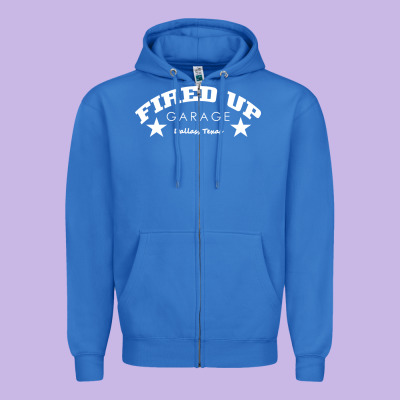 Fired Up Garage Zipper Hoodie Designed By Artisfamous
