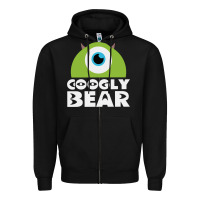 Black googly bear Zipper Hoodie - artisFamous