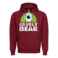 Burgundy googly bear Zipper Hoodie - artisFamous
