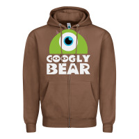 Chestnut googly bear Zipper Hoodie - artisFamous