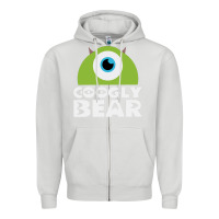 Dove Grey googly bear Zipper Hoodie - artisFamous
