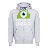 Heather Grey googly bear Zipper Hoodie - artisFamous
