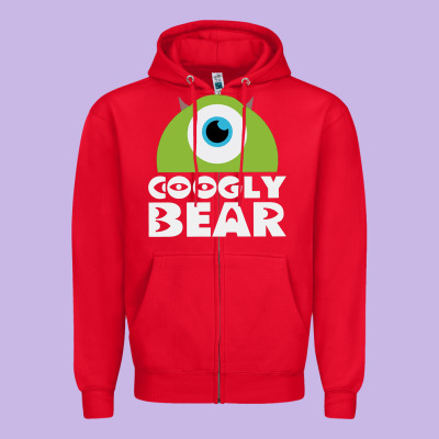 Googly Bear Zipper Hoodie Designed By Artisfamous