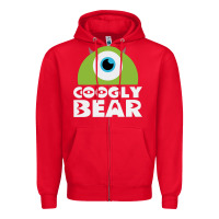 Red googly bear Zipper Hoodie - artisFamous
