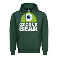 Sports Green googly bear Zipper Hoodie - artisFamous