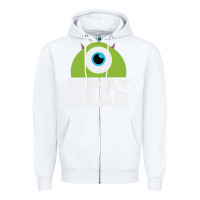 White googly bear Zipper Hoodie - artisFamous