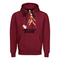 Burgundy wonder woman sorry can't Zipper Hoodie - artisFamous