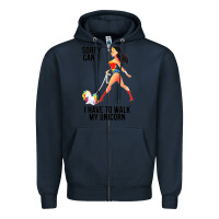 Navy wonder woman sorry can't Zipper Hoodie - artisFamous