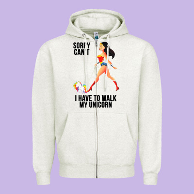 Wonder Woman Sorry Can't Zipper Hoodie Designed By Artisfamous