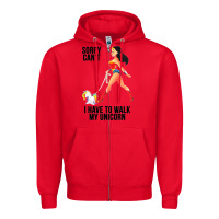 Red wonder woman sorry can't Zipper Hoodie - artisFamous