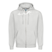 Dove Grey hockey player heartbeat ice Zipper Hoodie - artisFamous
